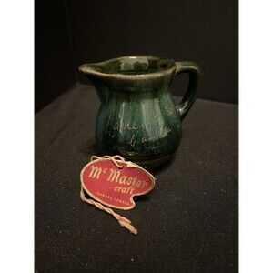 Vintage 1960's McMaster Pottery Green Fade Red Clay Pottery 3" Pitcher